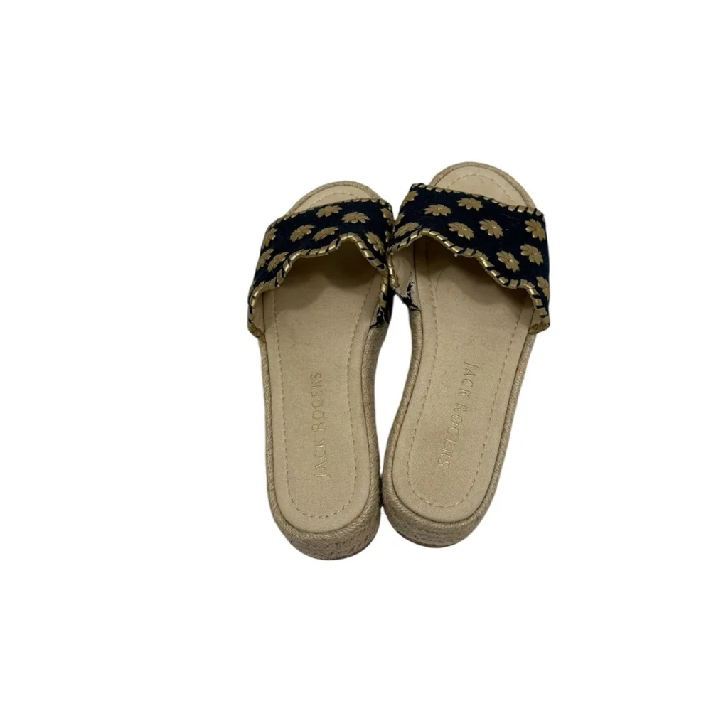 Jack Rogers Palmer Slide Espadrille Slide Midnight/Gold Size 9.5 - Picture 5 of 9